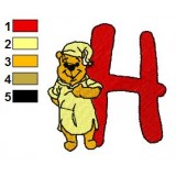 Winnie the Pooh Alphabet H Embroidery Design 02
